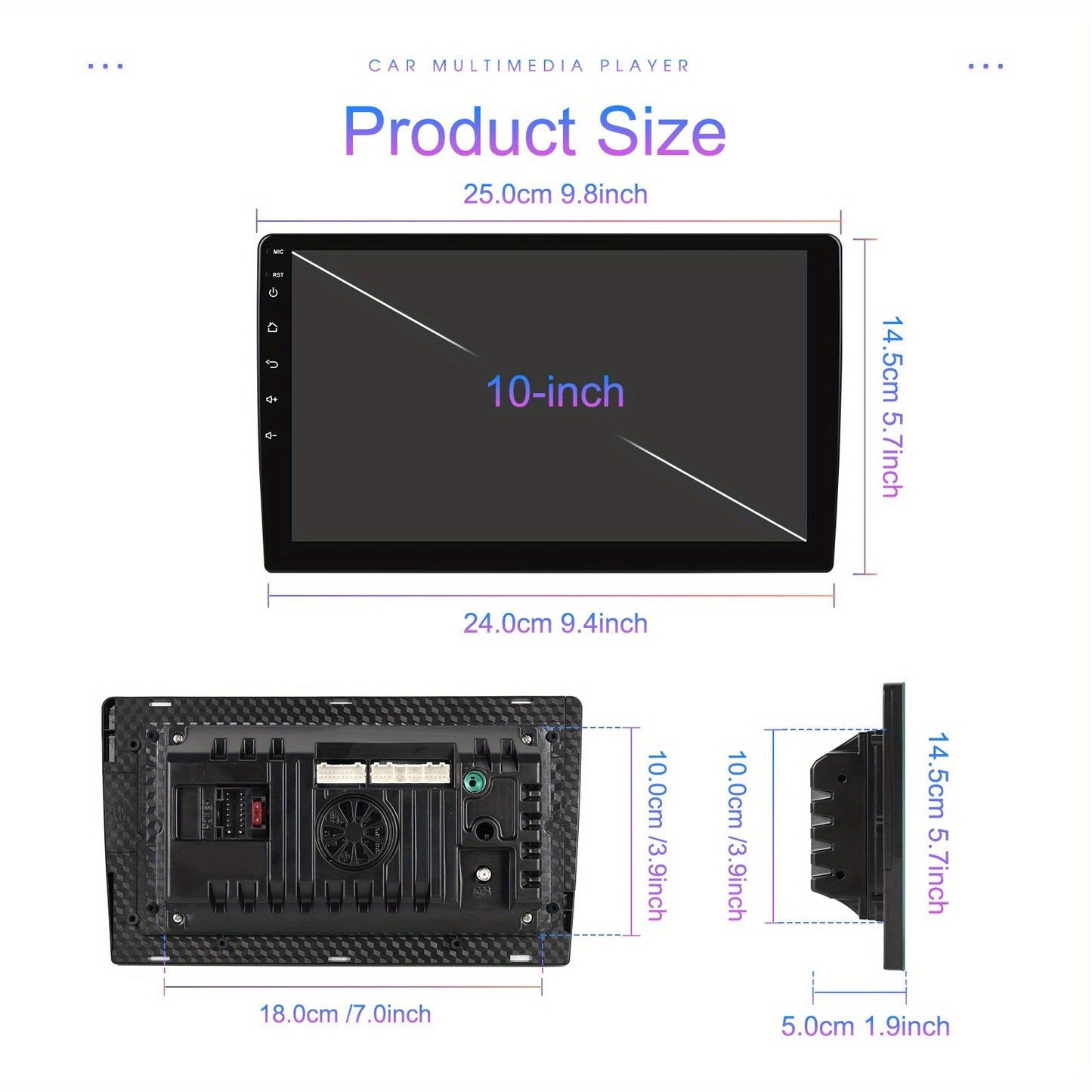 Autoruistation – Car Stereo – Multimedia Systeem – Android Radio – Navigatie Unit – 10,1 Inch HD IPS Touchscreen – Android 13 – WiFi GPS – Mirror Link – FM Radio – DSP – Achteruitrijcamera ondersteuning