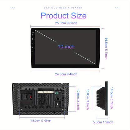 Autoruistation – Car Stereo – Multimedia Systeem – Android Radio – Navigatie Unit – 10,1 Inch HD IPS Touchscreen – Android 13 – WiFi GPS – Mirror Link – FM Radio – DSP – Achteruitrijcamera ondersteuning