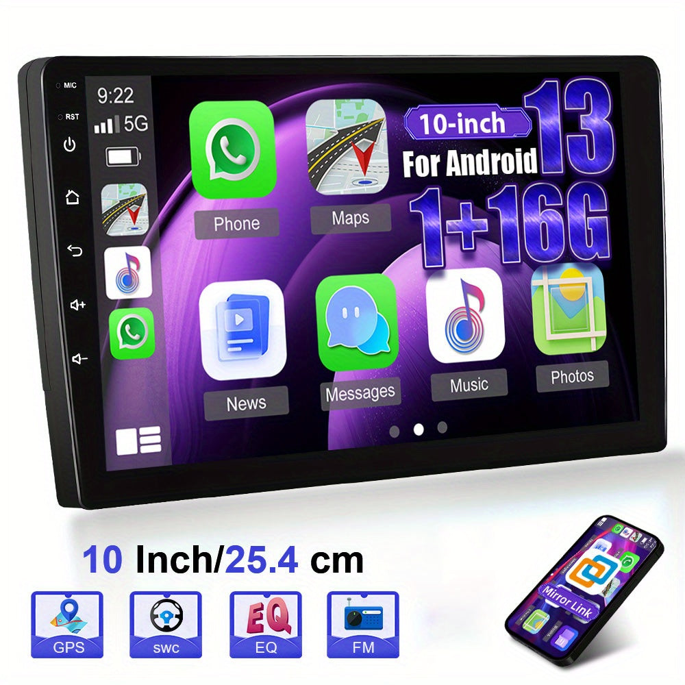 Autoruistation – Car Stereo – Multimedia Systeem – Android Radio – Navigatie Unit – 10,1 Inch HD IPS Touchscreen – Android 13 – WiFi GPS – Mirror Link – FM Radio – DSP – Achteruitrijcamera ondersteuning