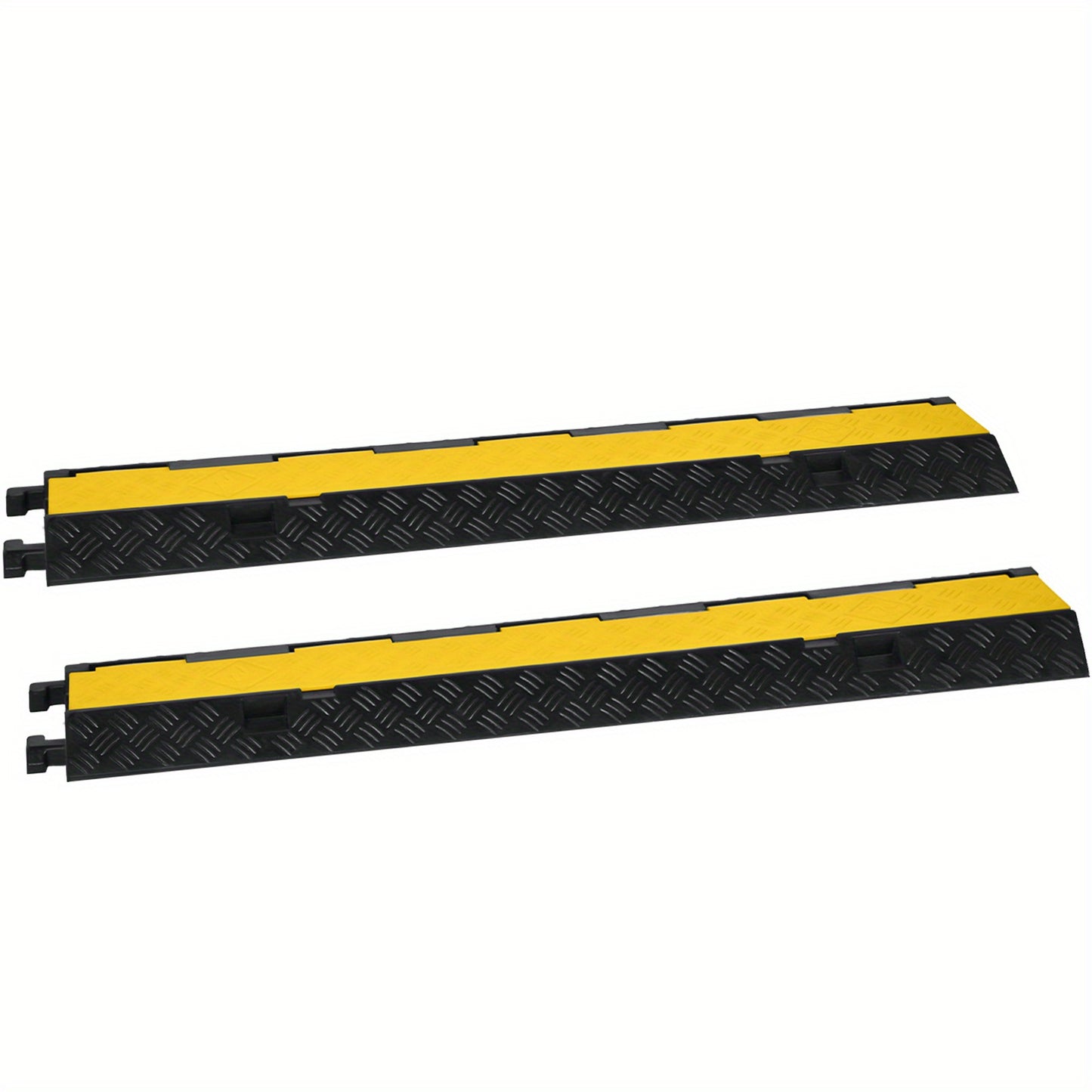 Kabelbrug – Kabelgoot – Kabelbescherming – Kabelgoot Ramp – Kabeloversteek – Rubber – 2 Kanaals – Zwart Geel