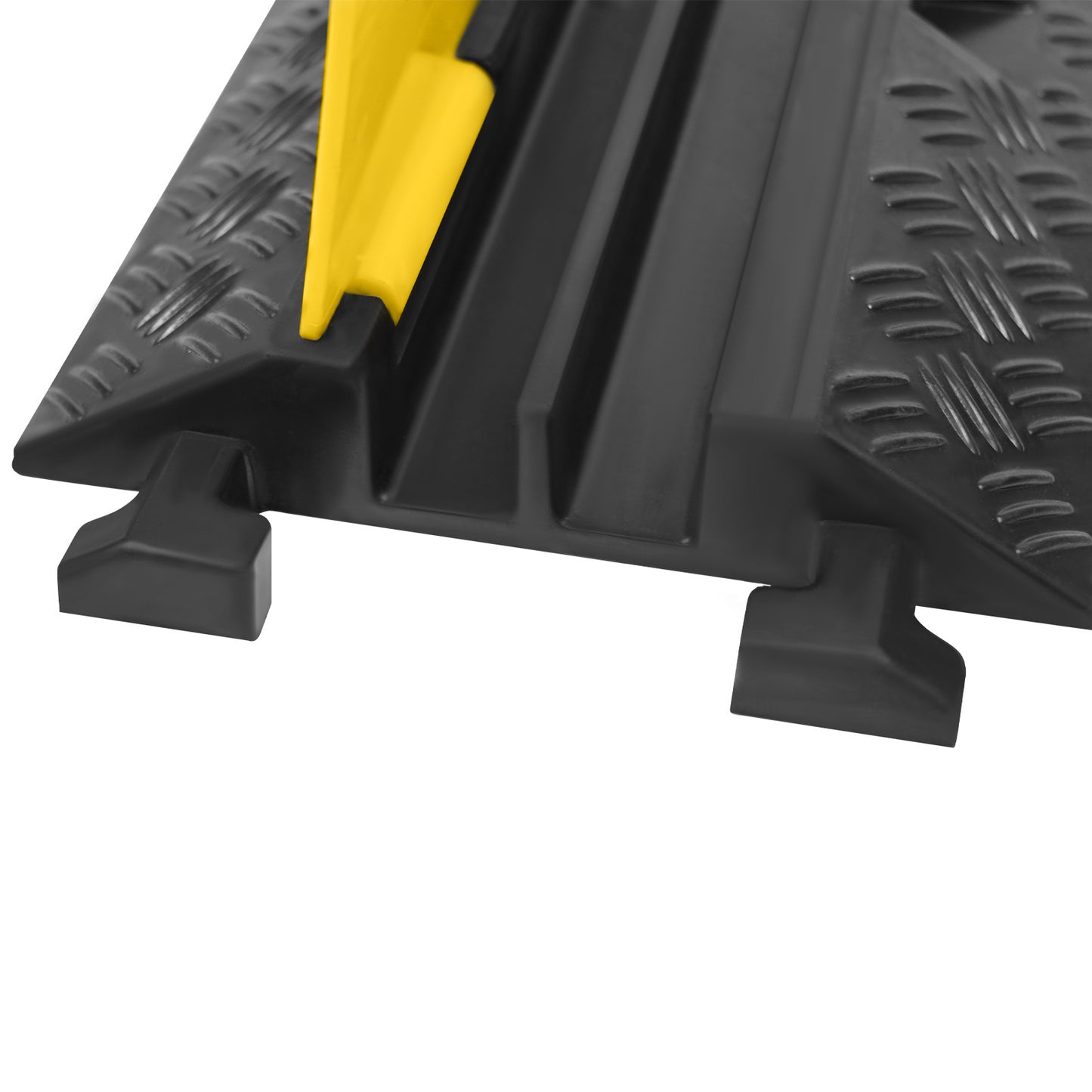 Kabelbrug – Kabelgoot – Kabelbescherming – Kabelgoot Ramp – Kabeloversteek – Rubber – 2 Kanaals – Zwart Geel