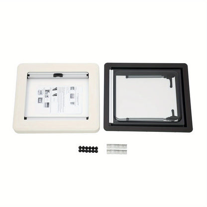 Caravanraam – Camperraam – Camperraam Schuifraam – RV Raam – Motorhome Raam – Aluminium Frame – Dubbelwandig Isolatieglas – 450x500mm – Snel Klemsysteem – Ingebouwde Zonwering & Hor – 70° Draaikiep Openbaar
