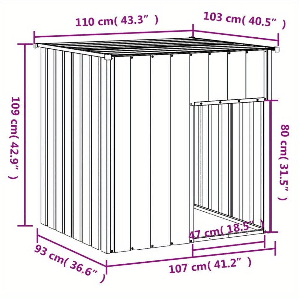 Hondenkennel – Hondenhok – Buitenkennel – Hondenverblijf – Kennel – Gegalvaniseerd Stalen Dak – Weerbestendig – Stevige Metalen Constructie