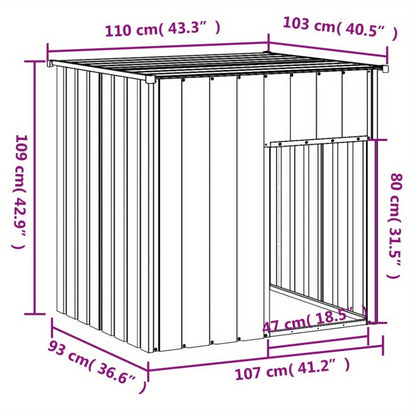 Hondenkennel – Hondenhok – Buitenkennel – Hondenverblijf – Kennel – Gegalvaniseerd Stalen Dak – Weerbestendig – Stevige Metalen Constructie