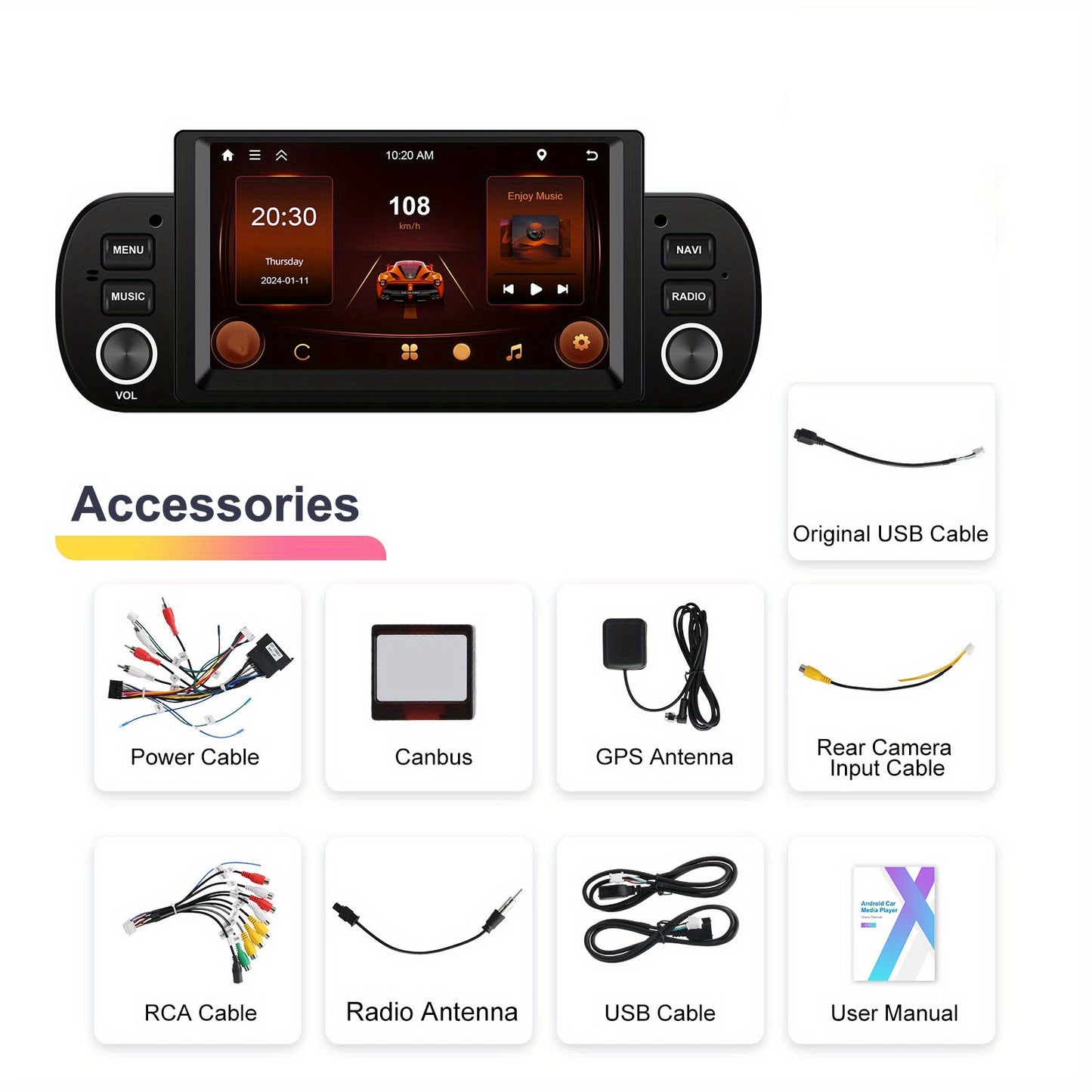 Android 13 Autoradio – Navigatiesysteem – Multimedia Speler – Touchscreen Radio – Car Stereo – 10,1 Inch IPS Display – 4GB RAM 64GB Opslag – Zonder Camera en Microfoon