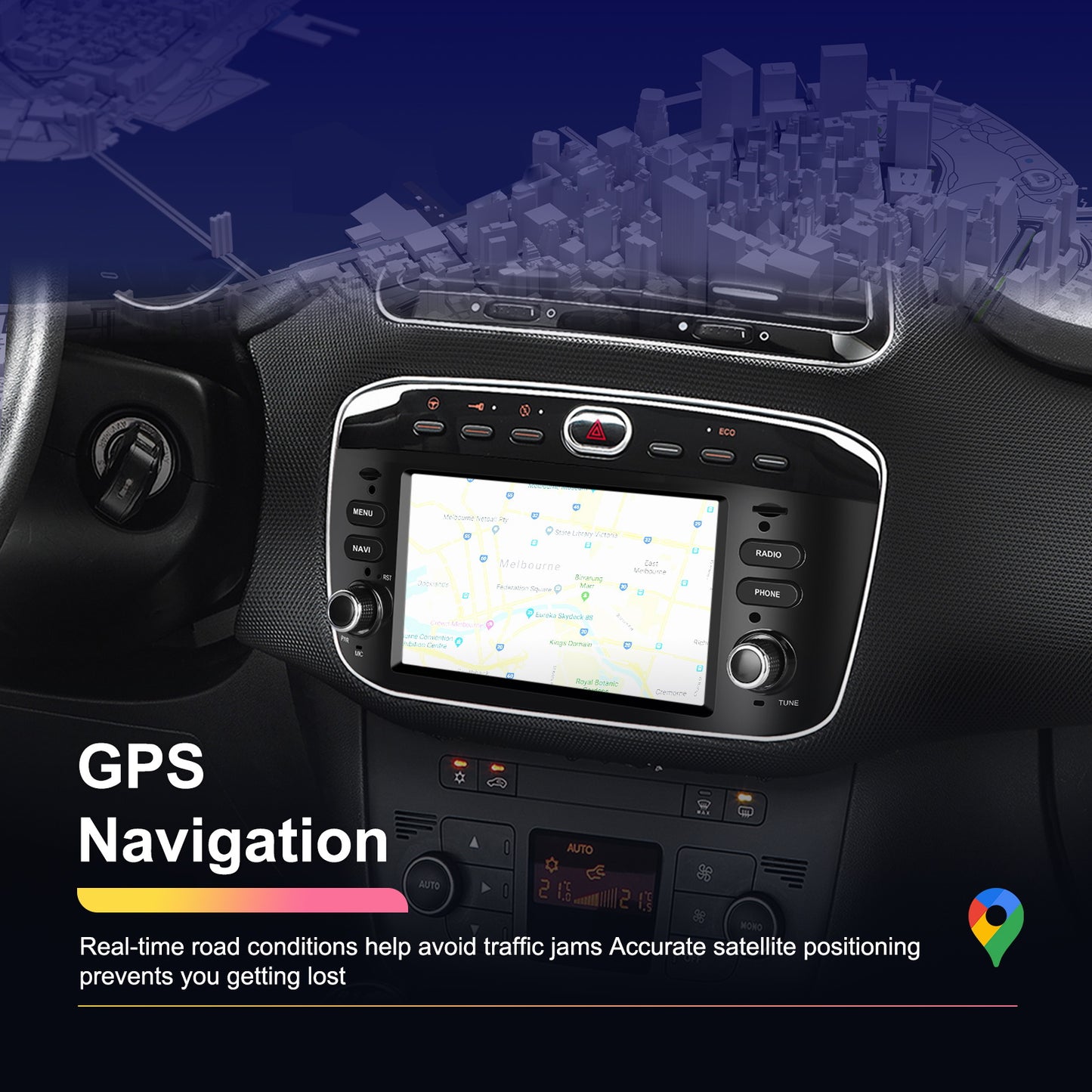 Android 13 Autoradio – Double Din Radio – Multimedia Speler – Touchscreen Navigatie – Draadloze Carplay – 6,2 Inch Scherm – AHD Camera & DVR & Microfoon