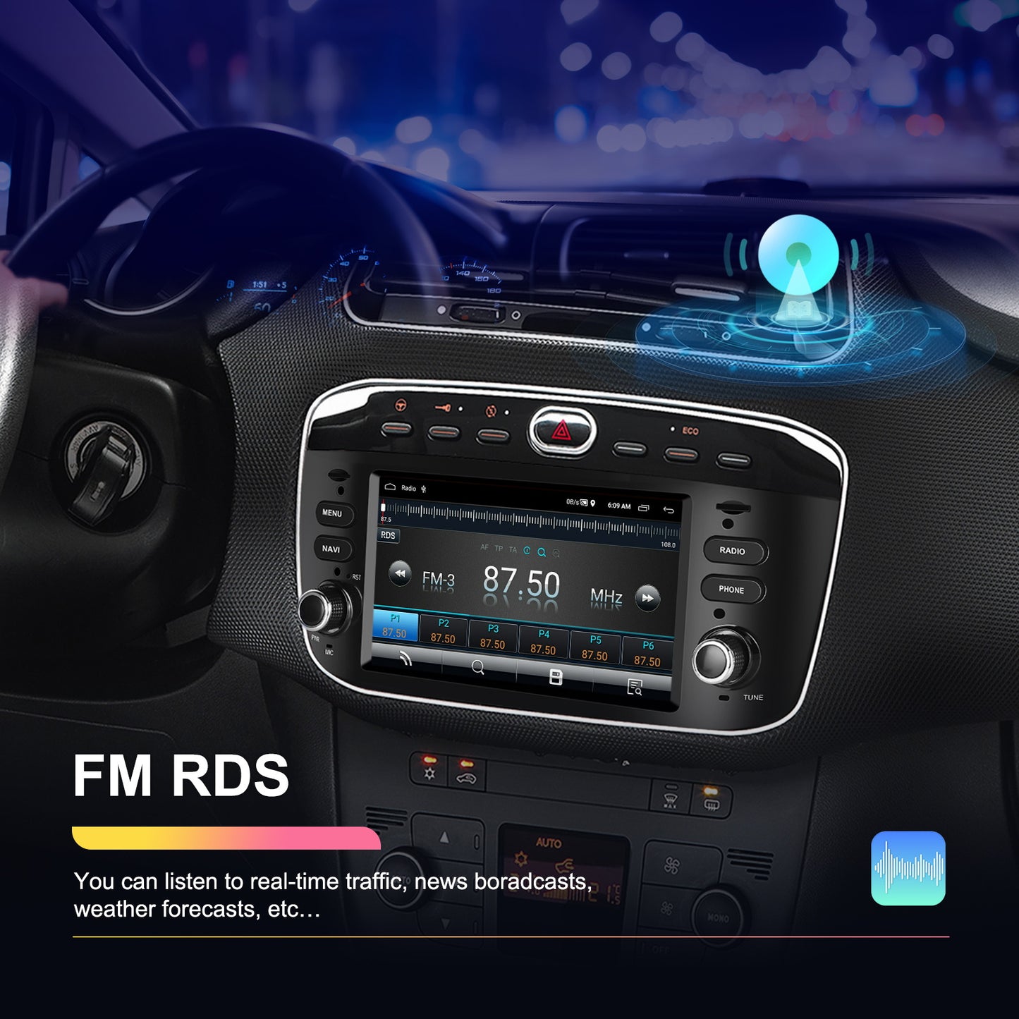 Android 13 Autoradio – Double Din Radio – Multimedia Speler – Touchscreen Navigatie – Draadloze Carplay – 6,2 Inch Scherm – AHD Camera & DVR & Microfoon