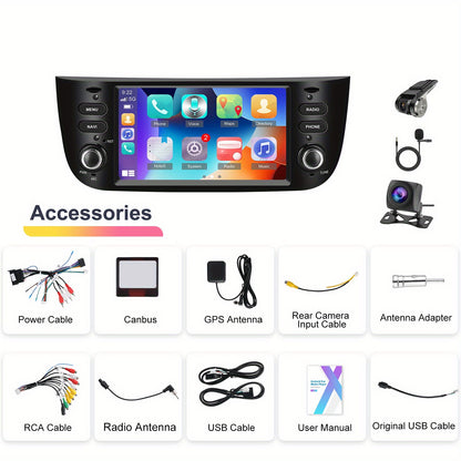 Android 13 Autoradio – Double Din Radio – Multimedia Speler – Touchscreen Navigatie – Draadloze Carplay – 6,2 Inch Scherm – AHD Camera & DVR & Microfoon