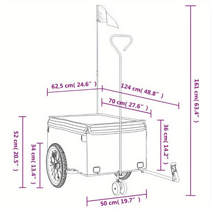 Fietskar – Fietsaanhanger – Bagagekar – Lastenkar – Trekker – Robuust Metalen Frame – Max 45 kg Draagkracht