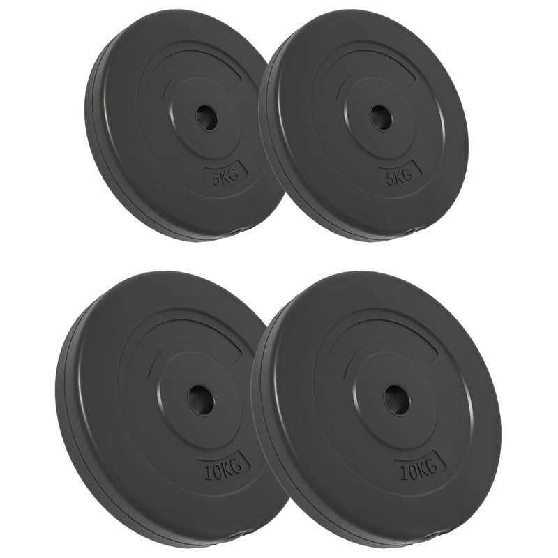 Gewichtsschijven – Halterschijven – Gewichten – Gewicht Platen – Cement – 4-delig 30 kg – Duurzaam & Compact