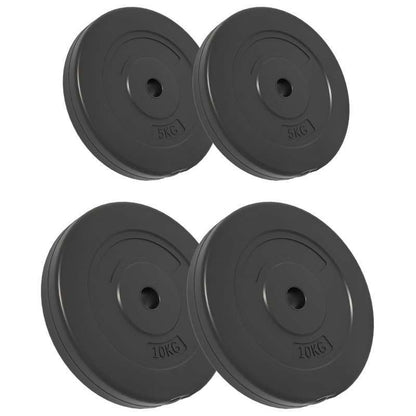 Gewichtsschijven – Halterschijven – Gewichten – Gewicht Platen – Cement – 4-delig 30 kg – Duurzaam & Compact