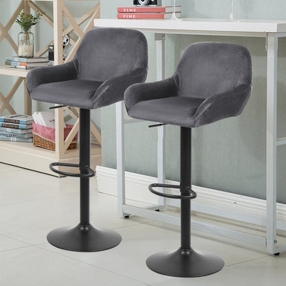 Moderne Minimalistische Stoelen – Eetkamerstoelen – Armleuningen Stoelen – Relaxstoelen – Stoelen Met Rugleuning – Sets Van 2 – Carbonstaal Frame – Zachte Velvet Bekleding Grijs