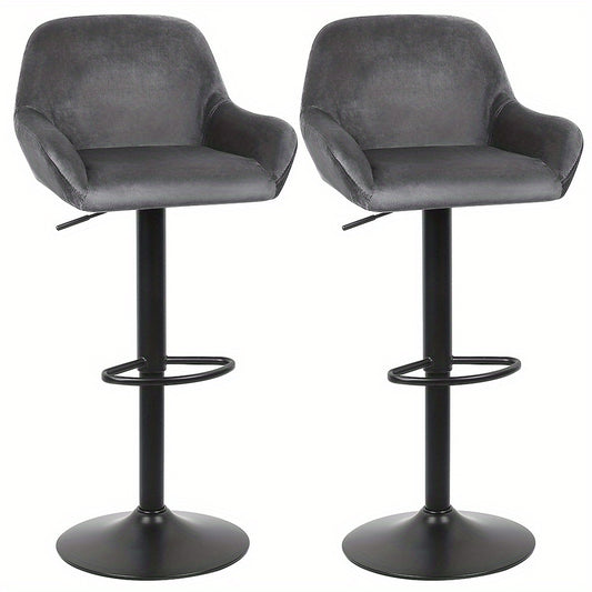 Moderne Minimalistische Stoelen – Eetkamerstoelen – Armleuningen Stoelen – Relaxstoelen – Stoelen Met Rugleuning – Sets Van 2 – Carbonstaal Frame – Zachte Velvet Bekleding Grijs