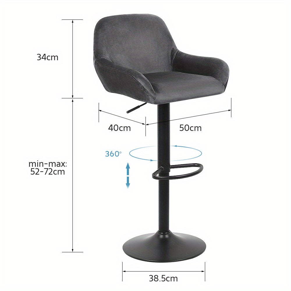 Moderne Minimalistische Stoelen – Eetkamerstoelen – Armleuningen Stoelen – Relaxstoelen – Stoelen Met Rugleuning – Sets Van 2 – Carbonstaal Frame – Zachte Velvet Bekleding Grijs