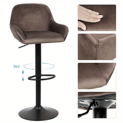 Moderne Minimalistische Stoelen – Eetkamerstoelen – Armleuningen Stoelen – Relaxstoelen – Stoelen Met Rugleuning – Sets Van 2 – Carbonstaal Frame – Zachte Velvet Bekleding Grijs