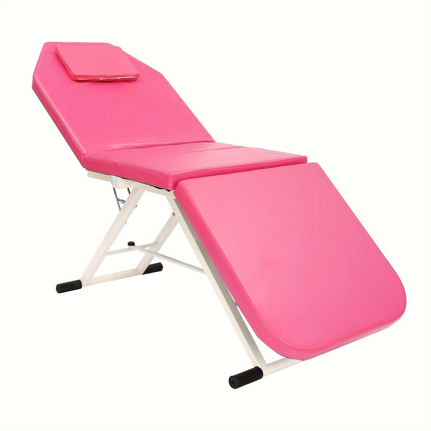 Massagetafel – Behandeltafel – Behandelbank – Massagebank – Tattoo Bed – Inklapbaar – PU Bekleding – Verstelbare Rug- en Voetleuning – Zacht Roze
