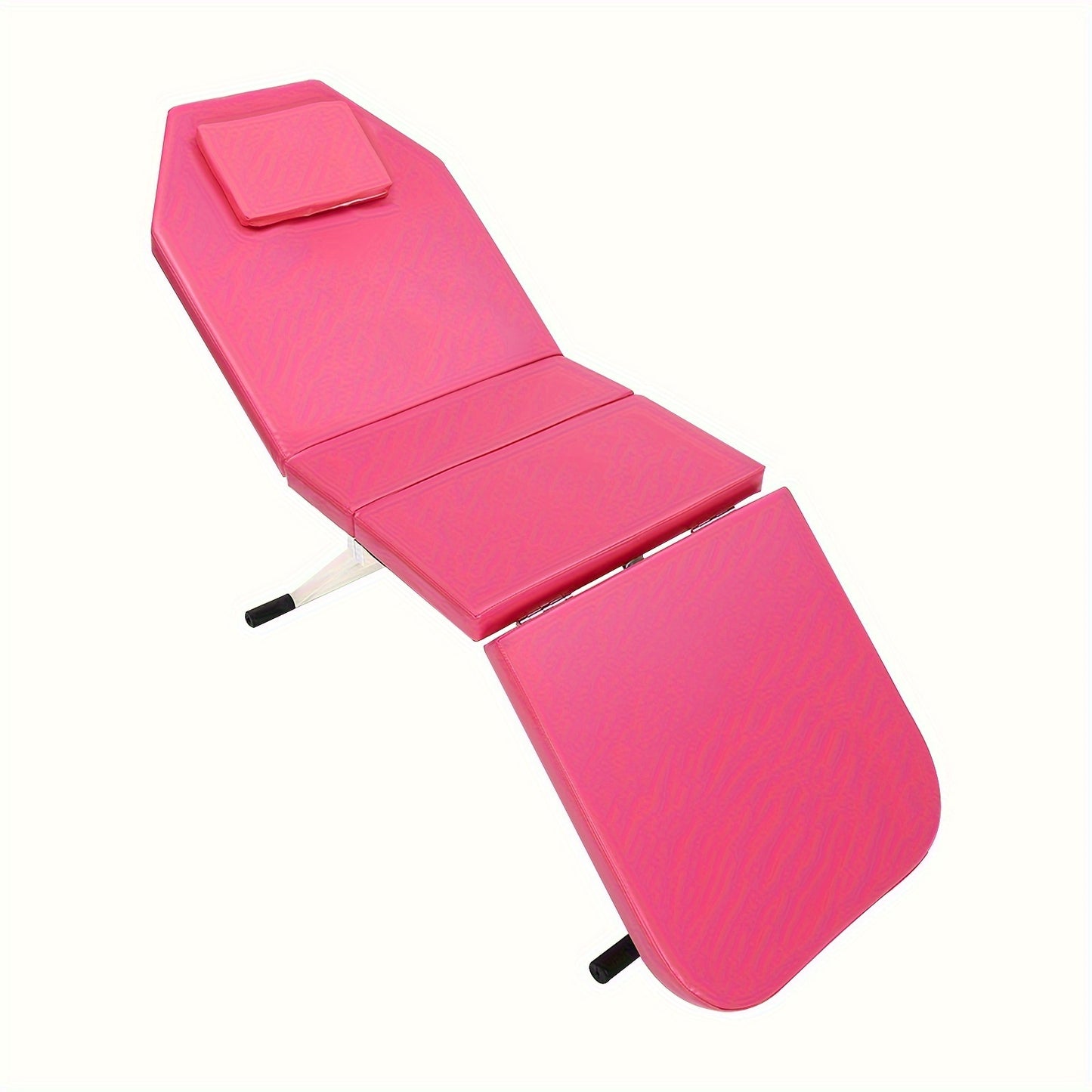 Massagetafel – Behandeltafel – Behandelbank – Massagebank – Tattoo Bed – Inklapbaar – PU Bekleding – Verstelbare Rug- en Voetleuning – Zacht Roze
