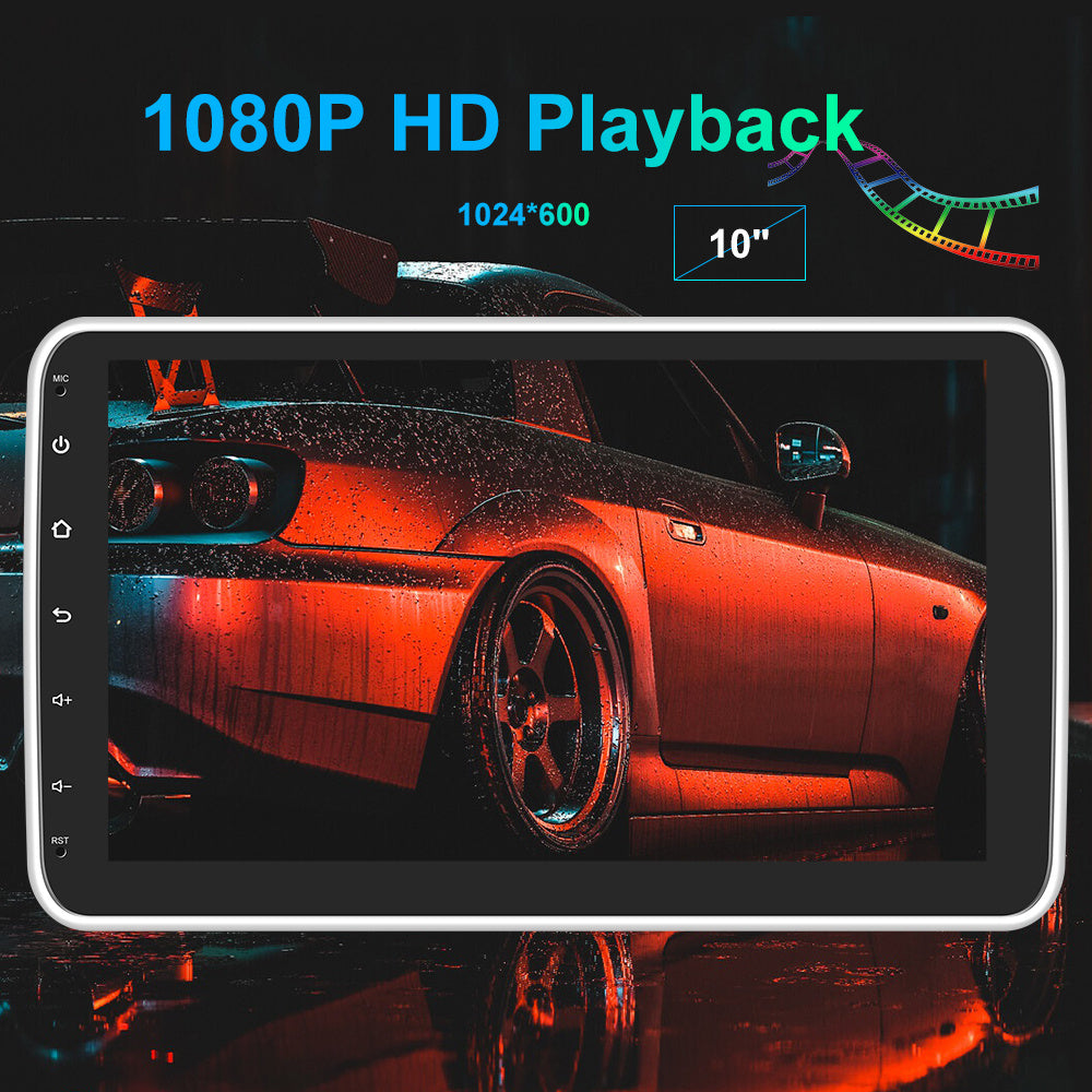 Autoradio – Auto Radio – Car Stereo – 1-DIN Autoradio – Multimedia Radio – 10,1 Inch HD Touchscreen – Draadloos CarPlay & Android Auto