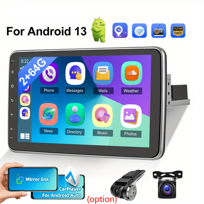 Autoradio – Auto Radio – Car Stereo – 1-DIN Autoradio – Multimedia Radio – 10,1 Inch HD Touchscreen – Draadloos CarPlay & Android Auto