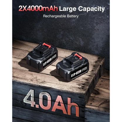 Slagmoersleutel – Impact Slagmoersleutel – Draadloze Slagmoersleutel – Accu Slagmoersleutel – 1/2 Inch – 1000 Nm Koppel – 2x 4.0Ah Batterijen