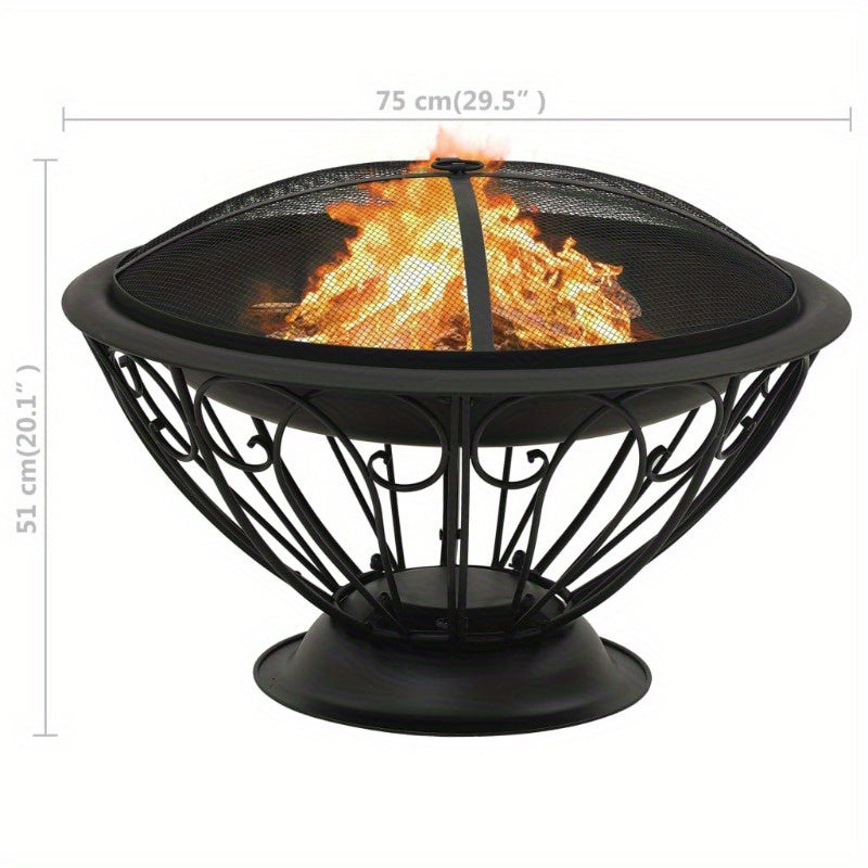 Vuurkorf – Tuinkachel – Terrasverwarmer – Buitenhaard – Campingkachel – 75 Cm Breed – Roestvrijstalen Wanden