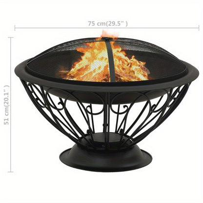 Vuurkorf – Tuinkachel – Terrasverwarmer – Buitenhaard – Campingkachel – 75 Cm Breed – Roestvrijstalen Wanden