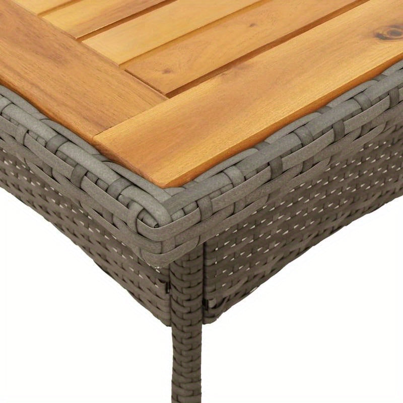 Tuinset – Tuinmeubel – Balkonset – Buitenmeubilair – Tuintafel – Acaciahouten Blad – Weerbestendig Poly Rattan – 80x80x75 cm