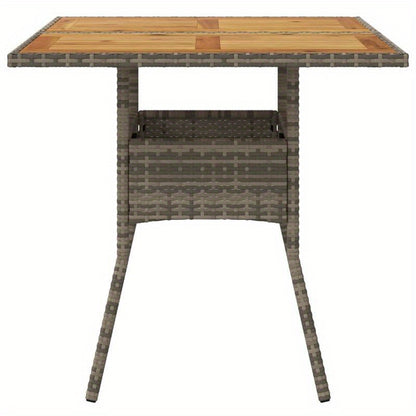 Tuinset – Tuinmeubel – Balkonset – Buitenmeubilair – Tuintafel – Acaciahouten Blad – Weerbestendig Poly Rattan – 80x80x75 cm