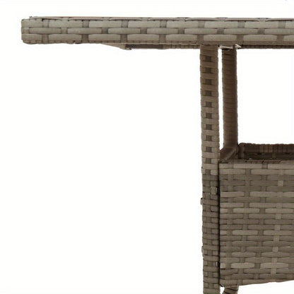 Tuinset – Tuinmeubel – Balkonset – Buitenmeubilair – Tuintafel – Acaciahouten Blad – Weerbestendig Poly Rattan – 80x80x75 cm