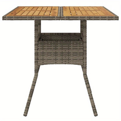Tuinset – Tuinmeubel – Balkonset – Buitenmeubilair – Tuintafel – Acaciahouten Blad – Weerbestendig Poly Rattan – 80x80x75 cm