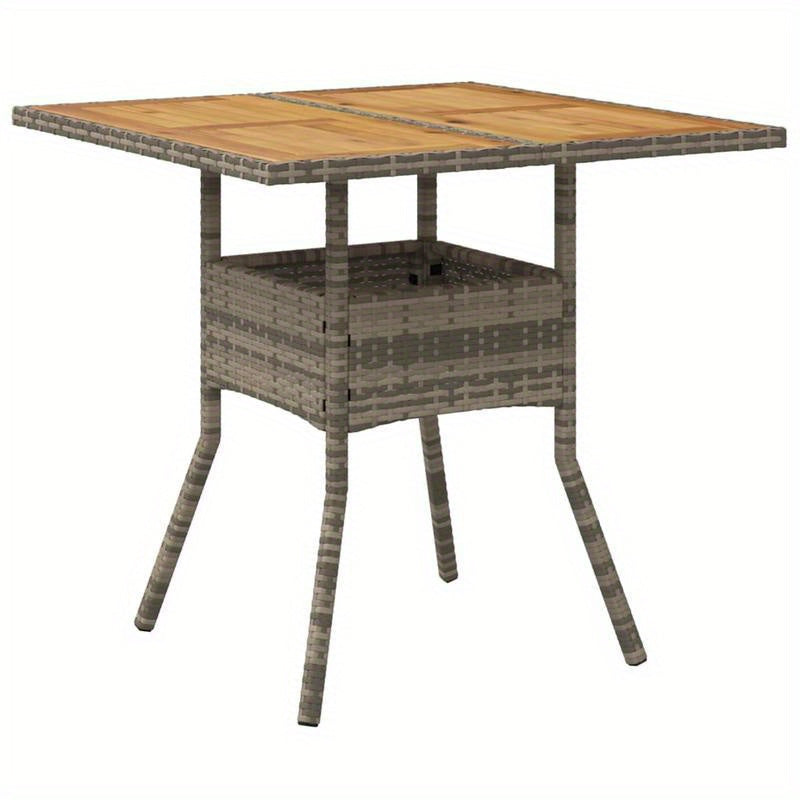 Tuinset – Tuinmeubel – Balkonset – Buitenmeubilair – Tuintafel – Acaciahouten Blad – Weerbestendig Poly Rattan – 80x80x75 cm