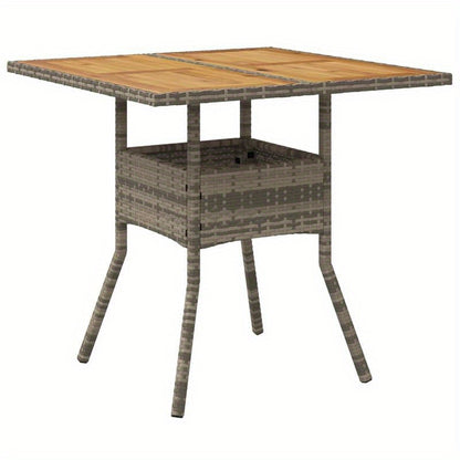 Tuinset – Tuinmeubel – Balkonset – Buitenmeubilair – Tuintafel – Acaciahouten Blad – Weerbestendig Poly Rattan – 80x80x75 cm