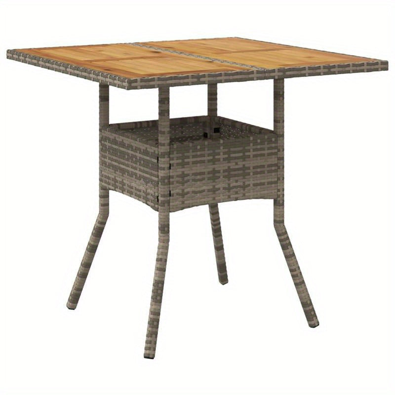 Tuinset – Tuinmeubel – Balkonset – Buitenmeubilair – Tuintafel – Acaciahouten Blad – Weerbestendig Poly Rattan – 80x80x75 cm