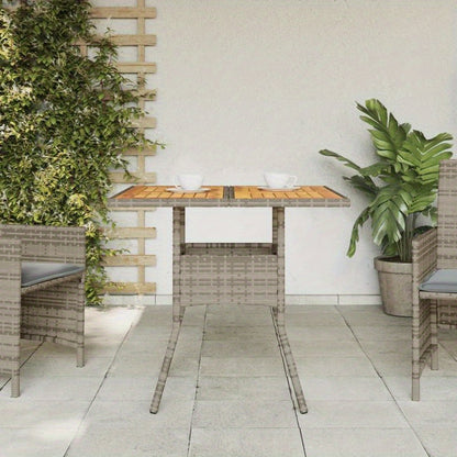 Tuinset – Tuinmeubel – Balkonset – Buitenmeubilair – Tuintafel – Acaciahouten Blad – Weerbestendig Poly Rattan – 80x80x75 cm