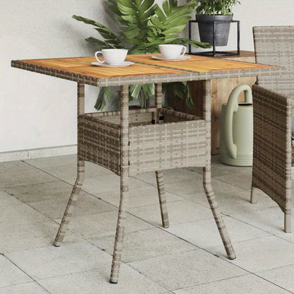 Tuinset – Tuinmeubel – Balkonset – Buitenmeubilair – Tuintafel – Acaciahouten Blad – Weerbestendig Poly Rattan – 80x80x75 cm