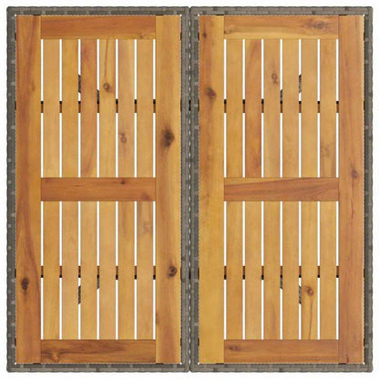 Tuinset – Tuinmeubel – Balkonset – Buitenmeubilair – Tuintafel – Acaciahouten Blad – Weerbestendig Poly Rattan – 80x80x75 cm