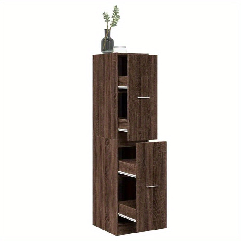 Apothekerskast – Medicijnkastje – Opbergkast – Badkamerkast – Vakkenkast – Eikenlook Hout – Compact 30x41x144,5 cm