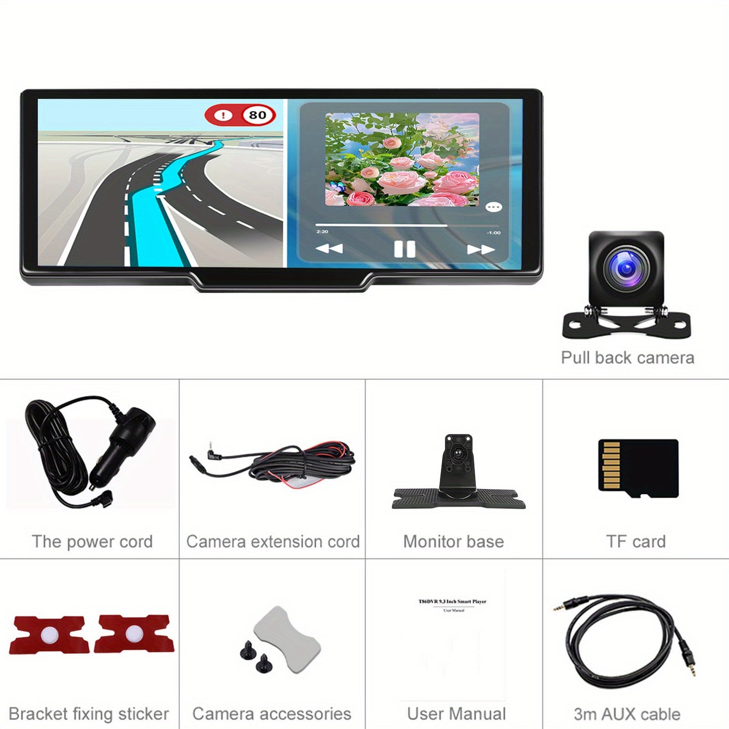 Autoradio – Autoradio Stereo – Multimedia Speler – Touchscreen Radio – Auto Entertainment – 9,3 Inch Scherm – Draadloos CarPlay & Android Auto – Inclusief 64GB TF-kaart en Achteruitrijcamera Ondersteuning