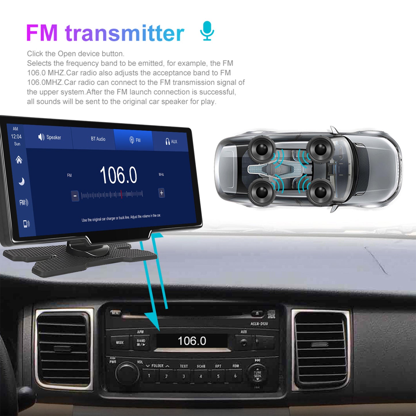 Autoradio – Autoradio Stereo – Multimedia Speler – Touchscreen Radio – Auto Entertainment – 9,3 Inch Scherm – Draadloos CarPlay & Android Auto – Inclusief 64GB TF-kaart en Achteruitrijcamera Ondersteuning