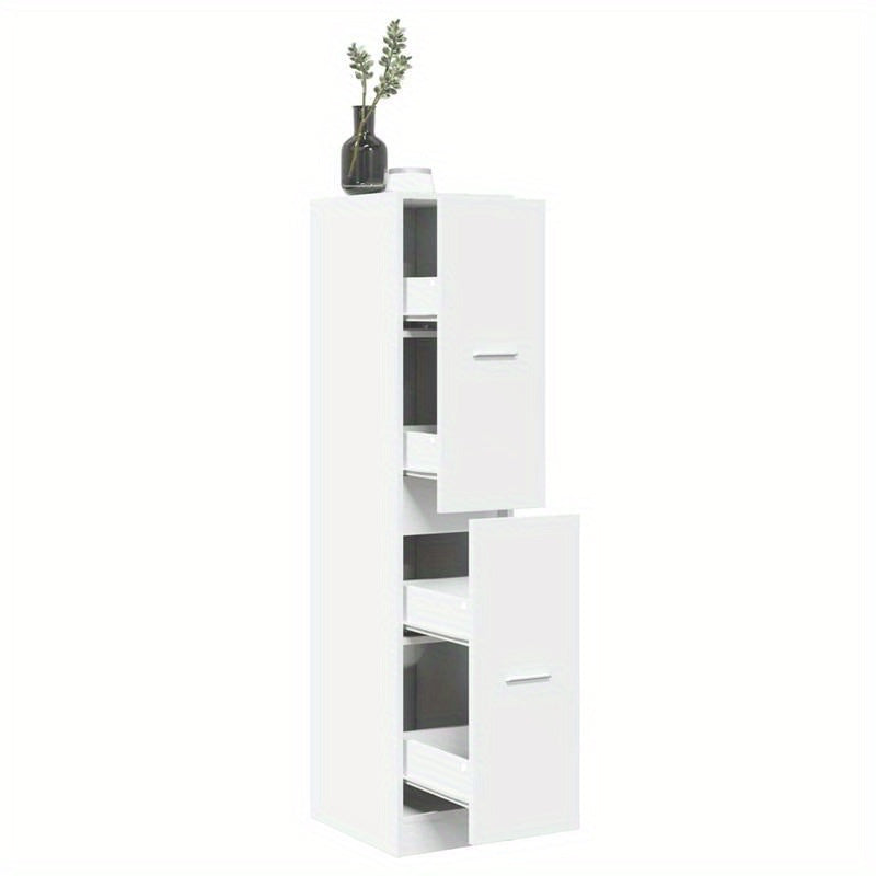 Apothekerskast – Medicijnkast – Badkamerkast – Ladeblok – Opbergkast – Wit – Compact Hoog Design – Duurzaam Hout