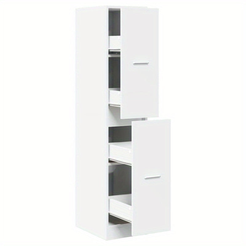 Apothekerskast – Medicijnkast – Badkamerkast – Ladeblok – Opbergkast – Wit – Compact Hoog Design – Duurzaam Hout
