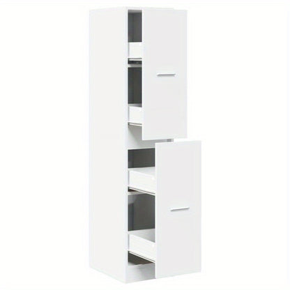 Apothekerskast – Medicijnkast – Badkamerkast – Ladeblok – Opbergkast – Wit – Compact Hoog Design – Duurzaam Hout