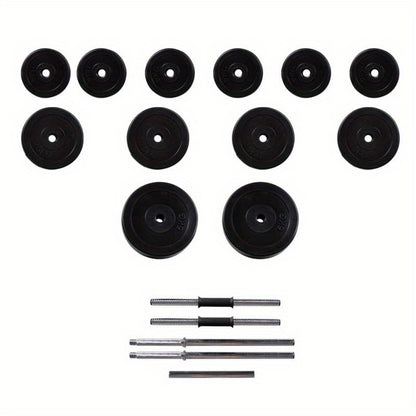 Halterset – Dumbbellset – Barbellset – Gewichten – Fitnessset – 30,5 kg Totaalgewicht – Hoogwaardig Tungsten Staal