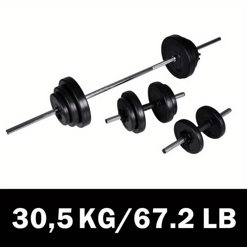 Halterset – Dumbbellset – Barbellset – Gewichten – Fitnessset – 30,5 kg Totaalgewicht – Hoogwaardig Tungsten Staal