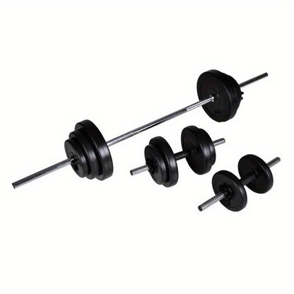 Halterset – Dumbbellset – Barbellset – Gewichten – Fitnessset – 30,5 kg Totaalgewicht – Hoogwaardig Tungsten Staal