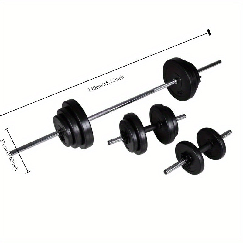 Halterset – Dumbbellset – Barbellset – Gewichten – Fitnessset – 30,5 kg Totaalgewicht – Hoogwaardig Tungsten Staal