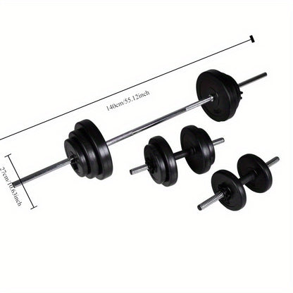 Halterset – Dumbbellset – Barbellset – Gewichten – Fitnessset – 30,5 kg Totaalgewicht – Hoogwaardig Tungsten Staal