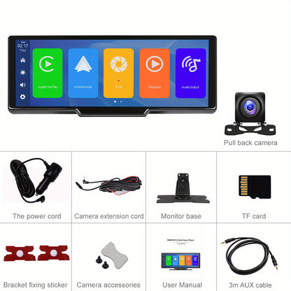 Carplayer – Autoradio – Multimedia Speler – Navigatiesysteem – Smart Display – 9,3 Inch LED Scherm – Ondersteuning Achter- en Voorcamera – Android Auto Met Spraakbesturing