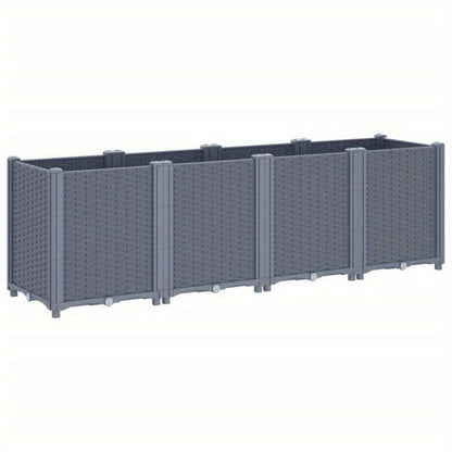 Plantenbak – Bloembak – Tuinbak – Moestuinbak – Bloempot – Groot 160x40x53 cm – Weerbestendig Kunststof – Met Afwateringsysteem