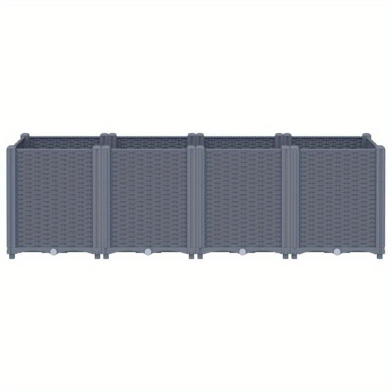 Plantenbak – Bloembak – Tuinbak – Moestuinbak – Bloempot – Groot 160x40x53 cm – Weerbestendig Kunststof – Met Afwateringsysteem